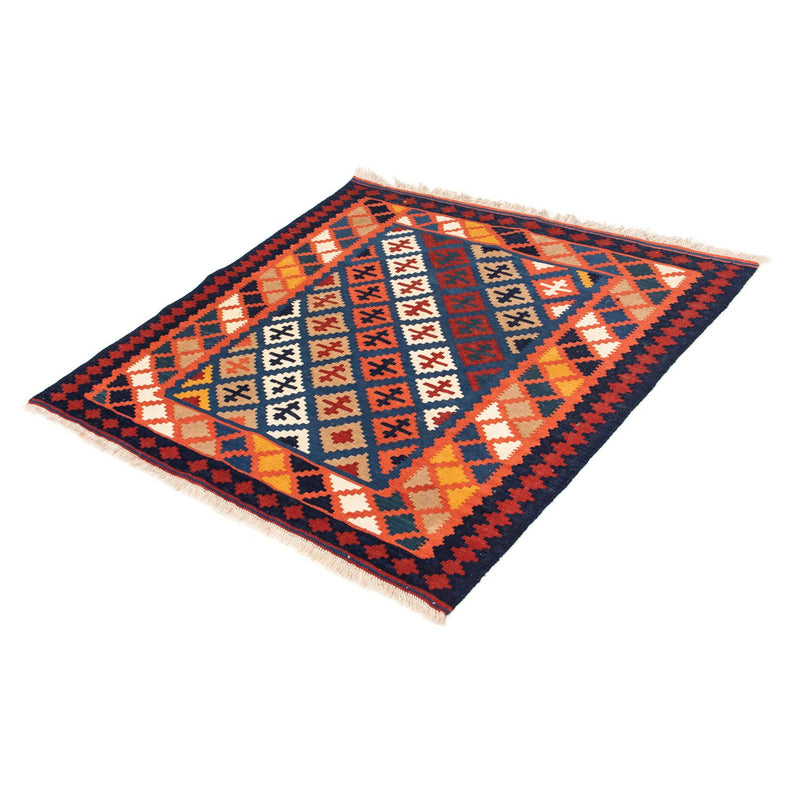 Tappeto Kelim - Orientale quadrato  - 104 x 100 cm - blu scuro
