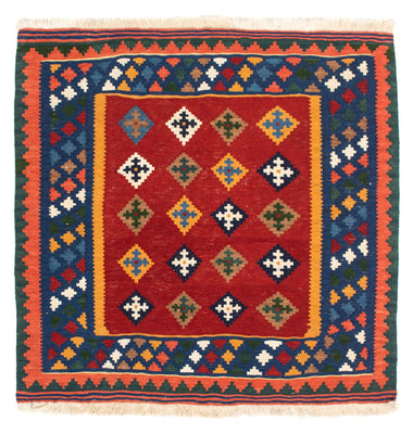 Tappeto Kelim - Orientale quadrato  - 104 x 101 cm - rosso scuro