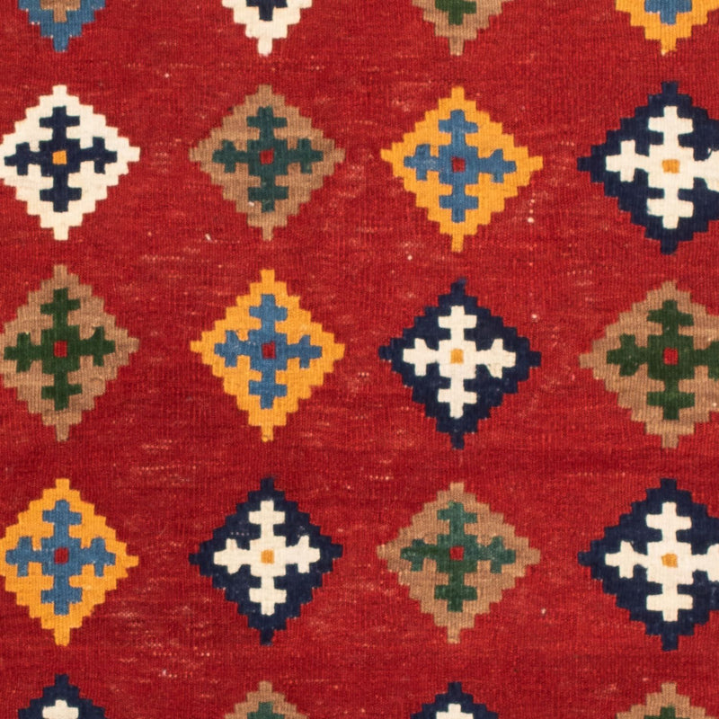 Tappeto Kelim - Orientale quadrato  - 104 x 101 cm - rosso scuro