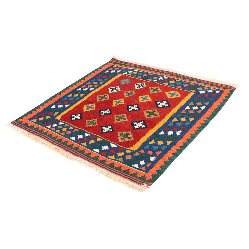 Tappeto Kelim - Orientale quadrato  - 104 x 101 cm - rosso scuro