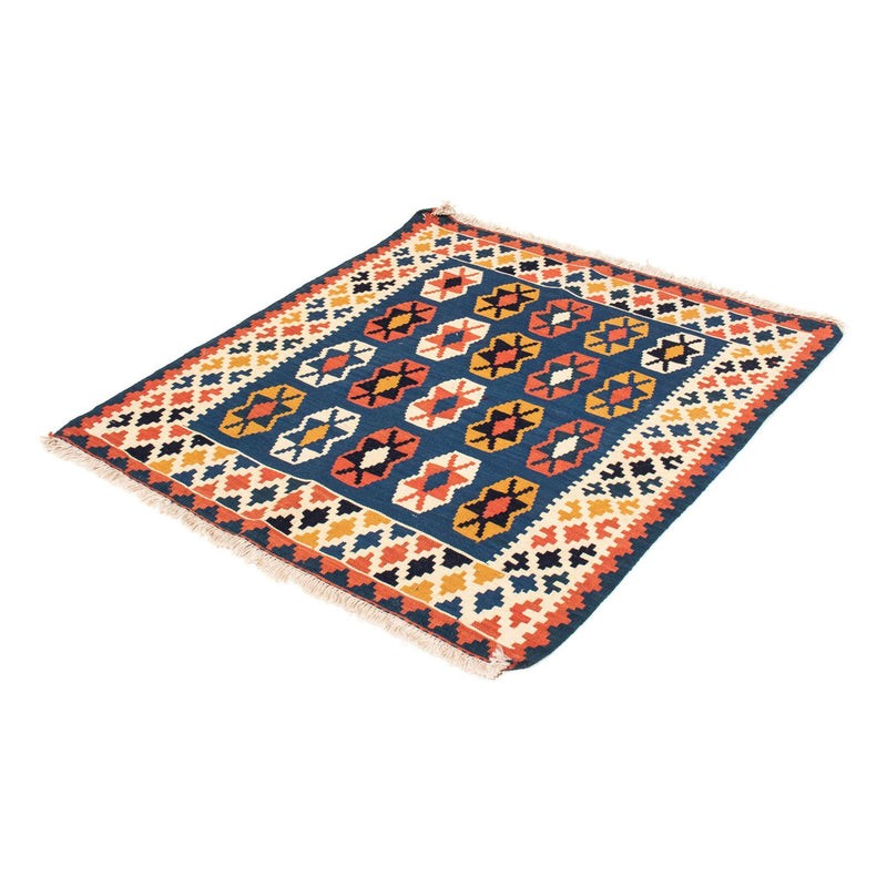 Tappeto Kelim - Orientale quadrato  - 103 x 100 cm - blu scuro