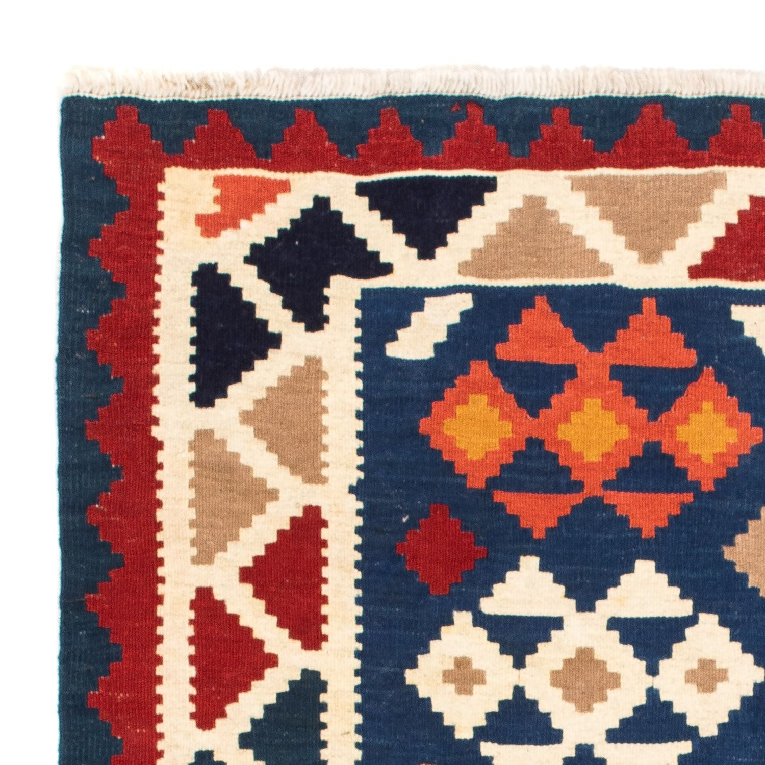 Tappeto Kelim - Orientale quadrato  - 103 x 100 cm - blu scuro