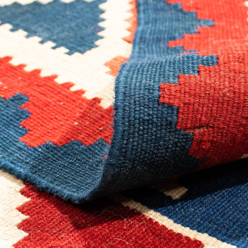 Tappeto Kelim - Orientale quadrato  - 103 x 100 cm - blu scuro