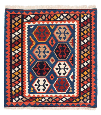 Tappeto Kelim - Orientale quadrato  - 102 x 100 cm - blu