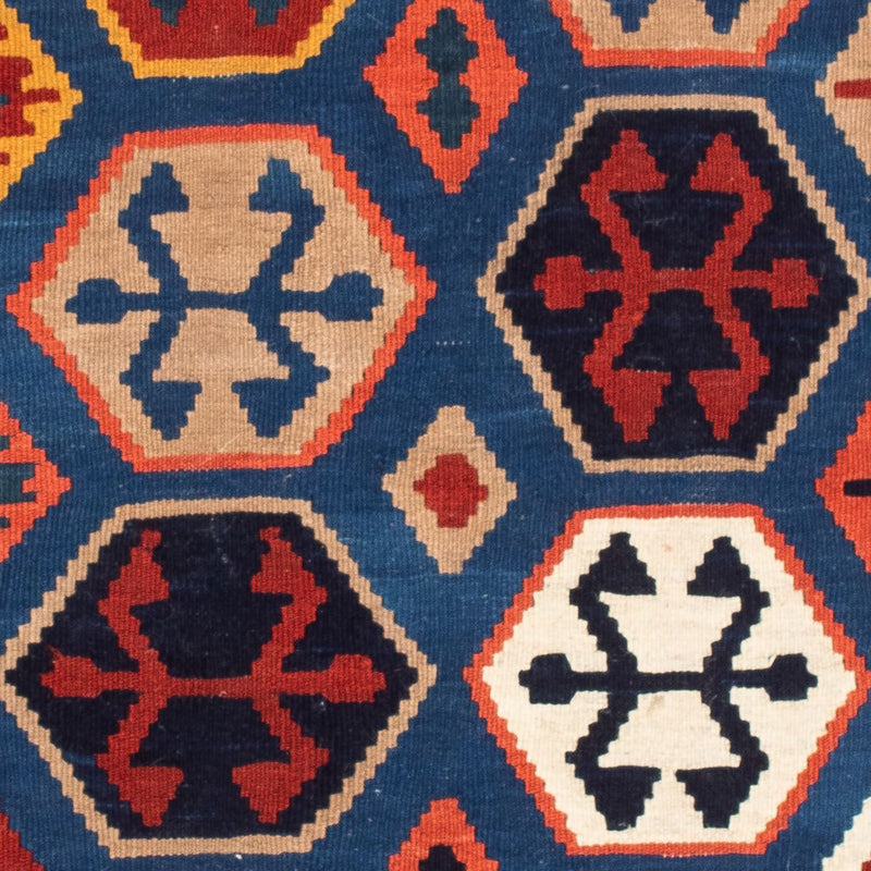 Tappeto Kelim - Orientale quadrato  - 102 x 100 cm - blu