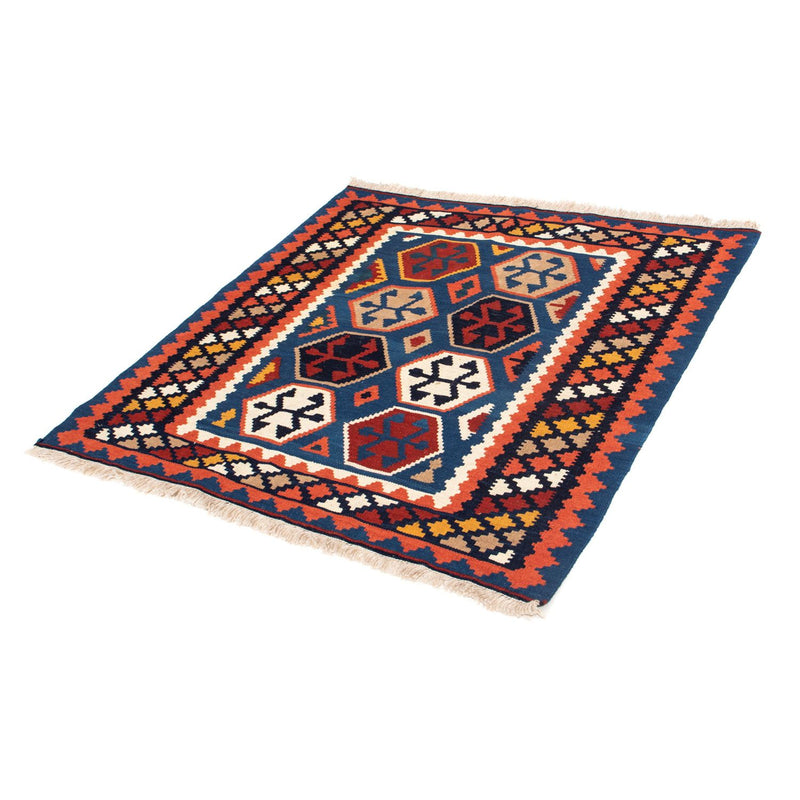 Tappeto Kelim - Orientale quadrato  - 102 x 100 cm - blu