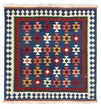 Tappeto Kelim - Orientale quadrato  - 103 x 100 cm - blu scuro