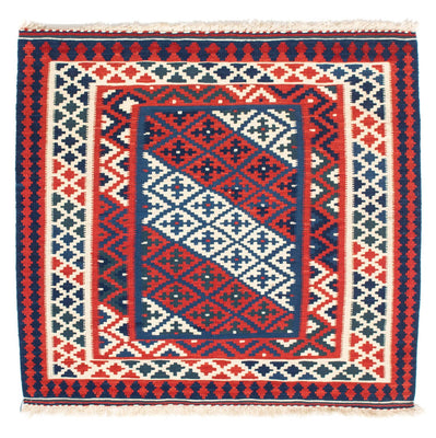 Tappeto Kelim - Orientale quadrato  - 100 x 95 cm - blu scuro