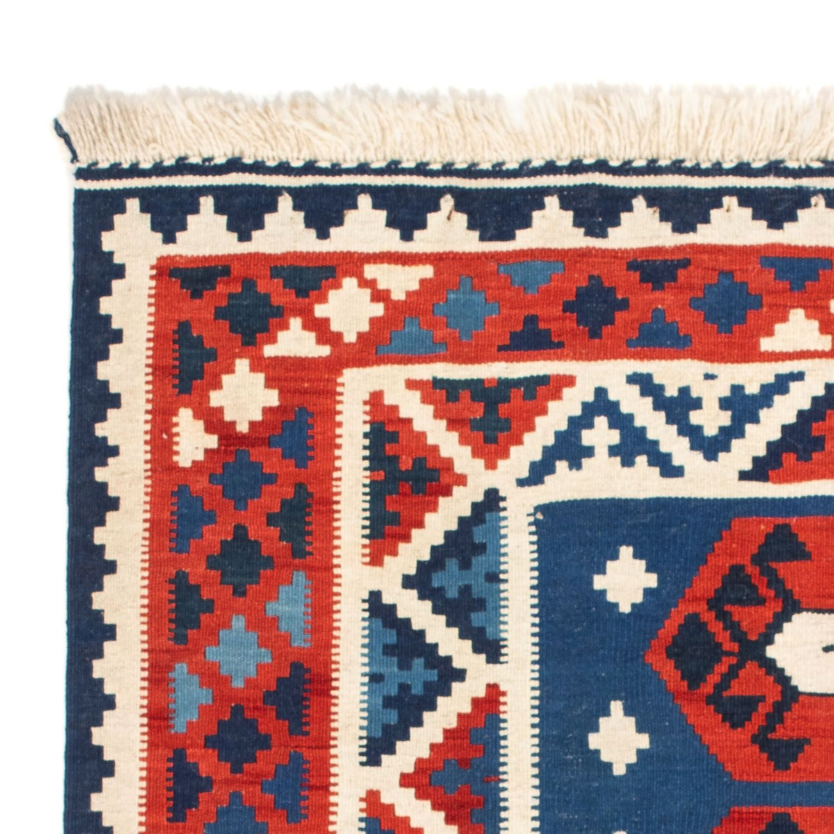 Tappeto Kelim - Orientale quadrato  - 105 x 104 cm - blu scuro