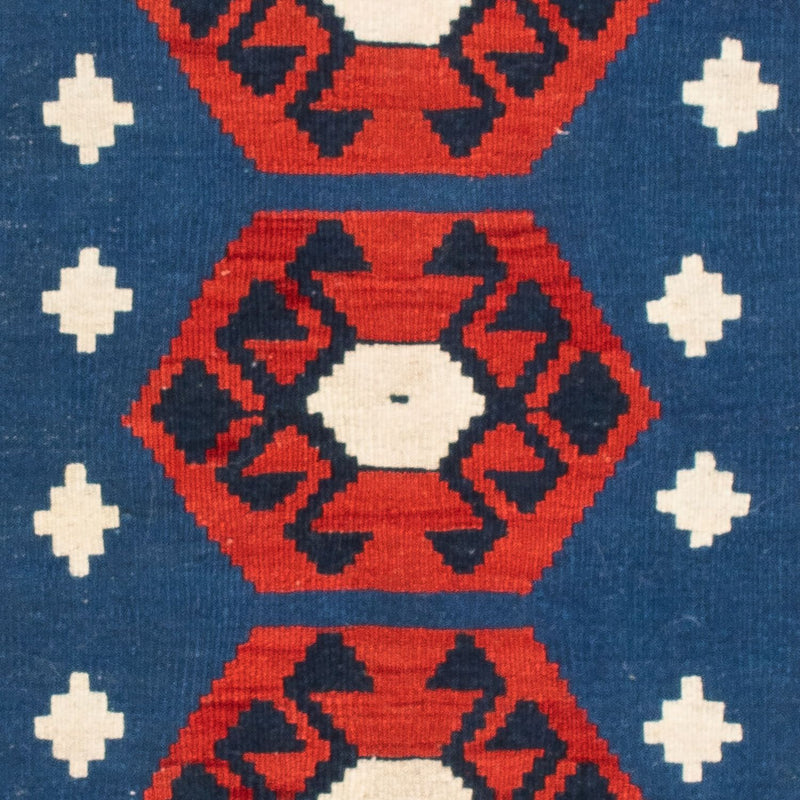 Tappeto Kelim - Orientale quadrato  - 105 x 104 cm - blu scuro