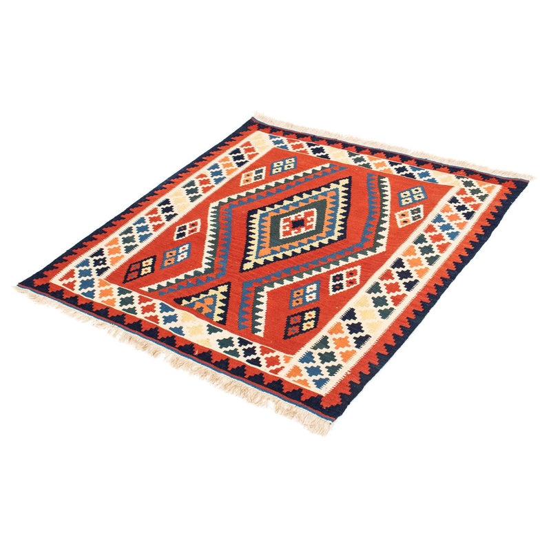 Tappeto Kelim - Orientale quadrato  - 102 x 98 cm - rosso scuro