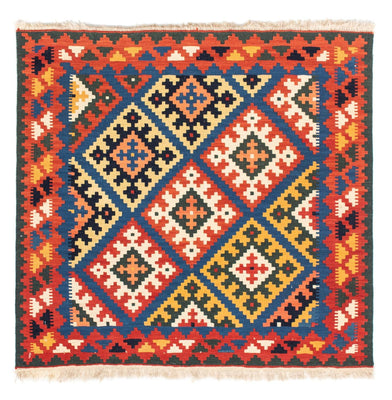 Tappeto Kelim - Orientale quadrato  - 104 x 100 cm - blu scuro