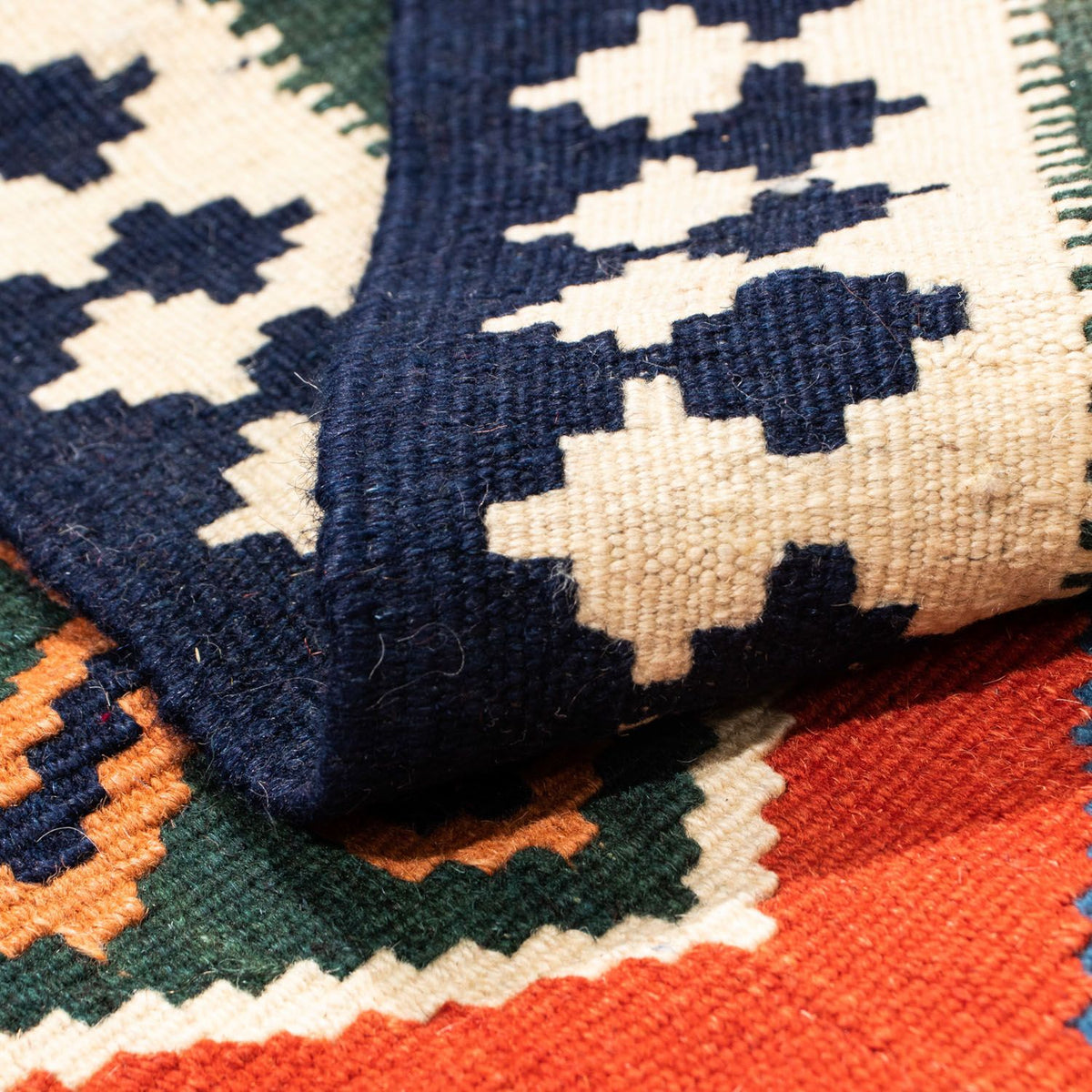 Tappeto Kelim - Orientale quadrato  - 105 x 103 cm - rosso