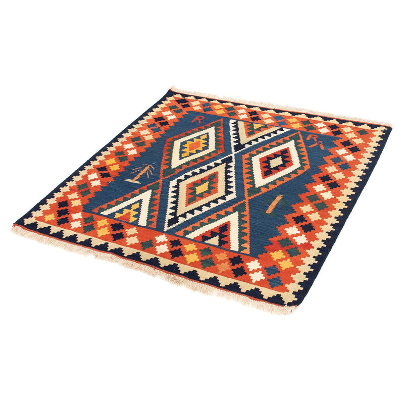 Tappeto Kelim - Orientale quadrato  - 100 x 98 cm - blu scuro