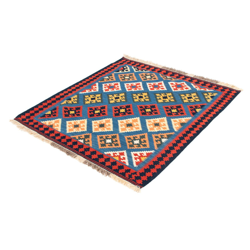 Tappeto Kelim - Orientale quadrato  - 110 x 107 cm - blu