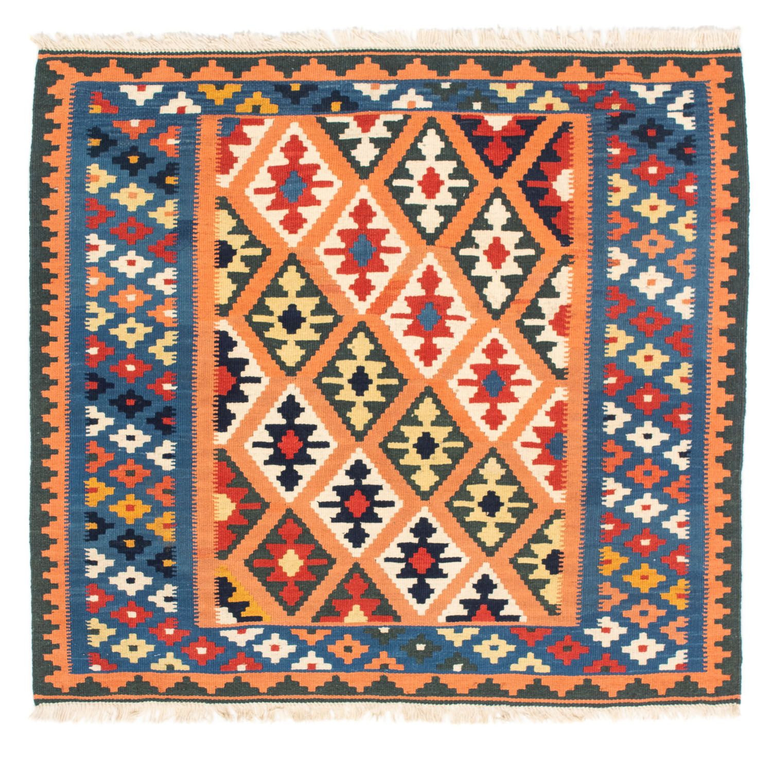 Tappeto Kelim - Orientale quadrato  - 103 x 100 cm - marrone chiaro