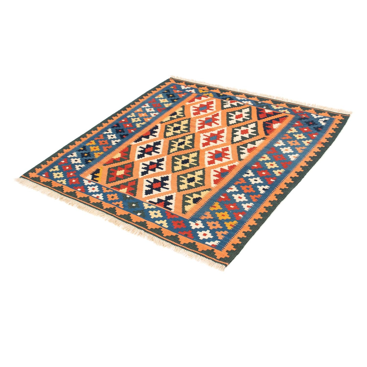 Tappeto Kelim - Orientale quadrato  - 103 x 100 cm - marrone chiaro
