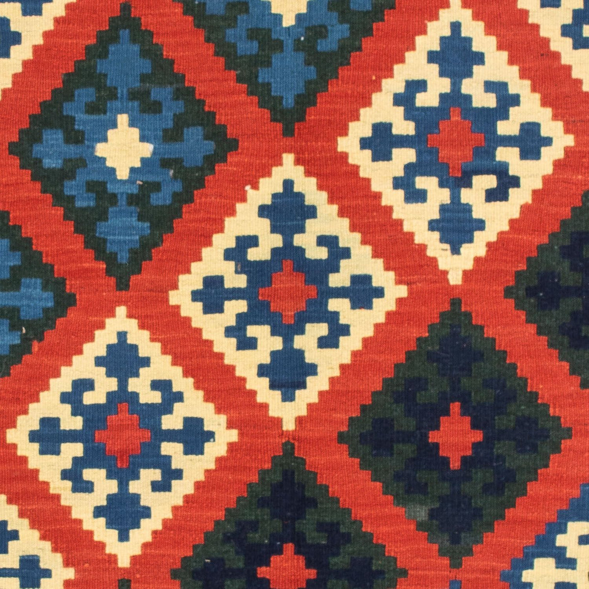 Tappeto Kelim - Orientale quadrato  - 105 x 103 cm - rosso scuro