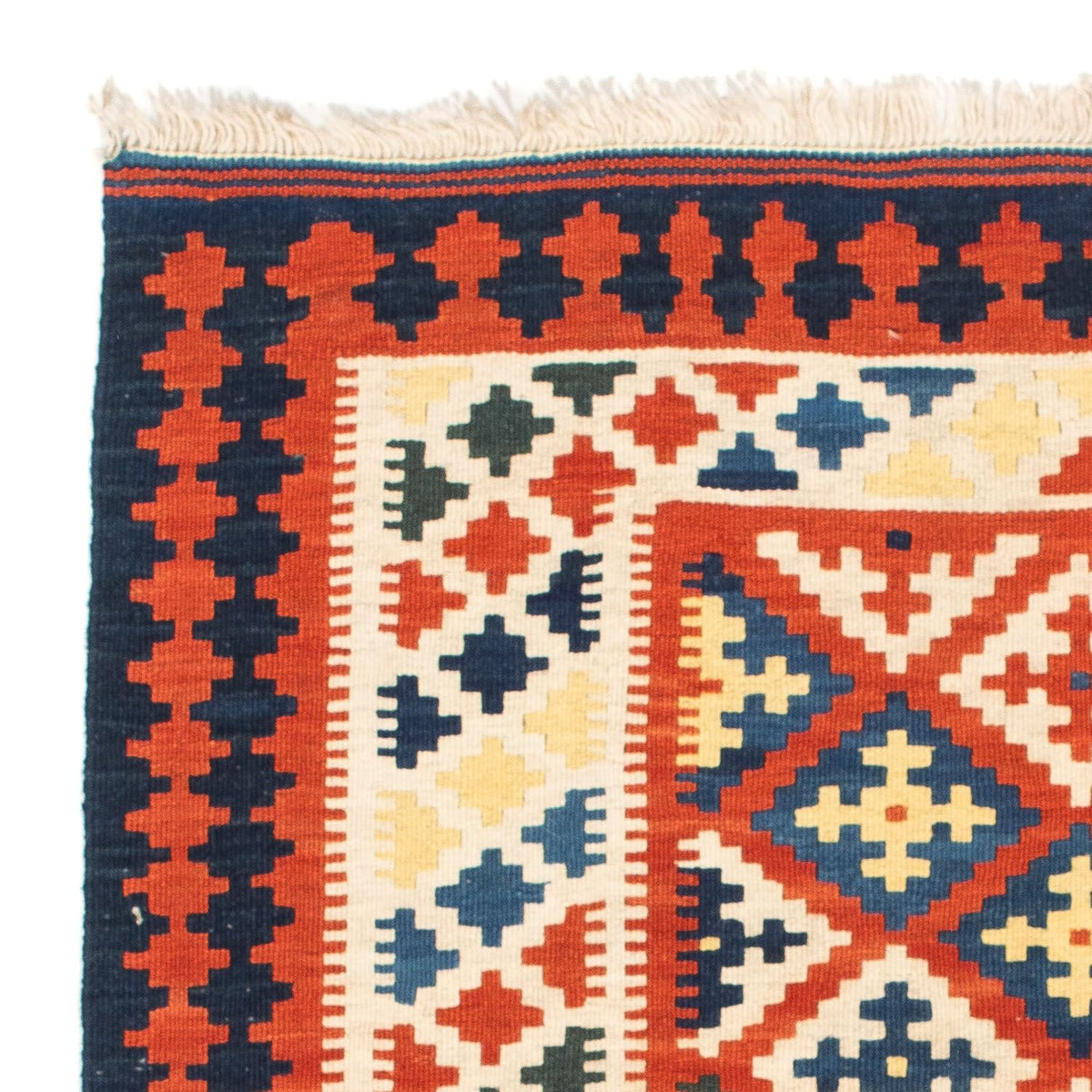 Tappeto Kelim - Orientale quadrato  - 107 x 100 cm - rosso scuro