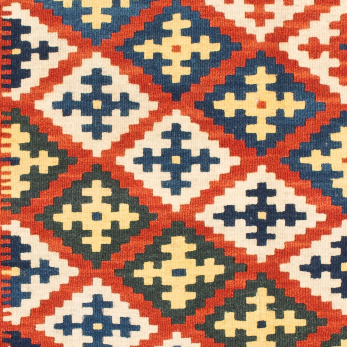 Tappeto Kelim - Orientale quadrato  - 107 x 100 cm - rosso scuro