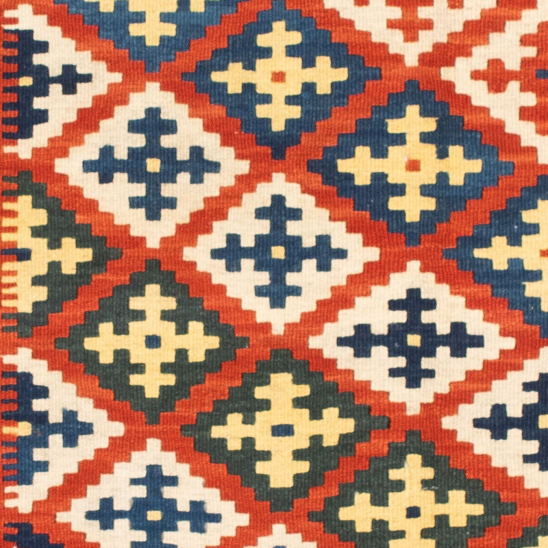 Tappeto Kelim - Orientale quadrato  - 107 x 100 cm - rosso scuro
