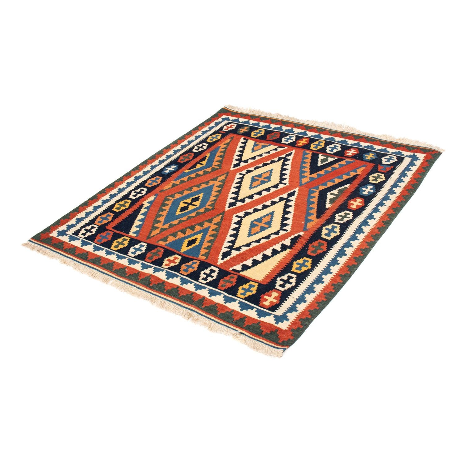 Tappeto Kelim - Orientale quadrato  - 114 x 102 cm - rosso