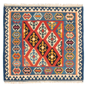 Tappeto Kelim - Orientale quadrato  - 108 x 97 cm - ruggine
