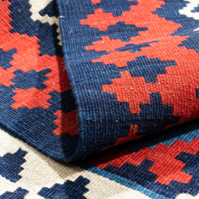 Tappeto Kelim - Orientale quadrato  - 104 x 103 cm - blu scuro