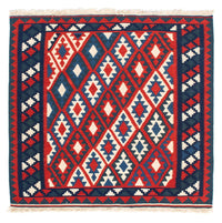 Tappeto Kelim - Orientale quadrato  - 102 x 94 cm - rosso scuro