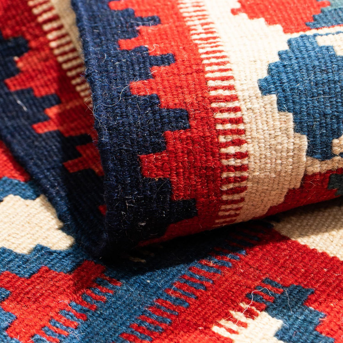 Tappeto Kelim - Orientale quadrato  - 105 x 102 cm - blu scuro