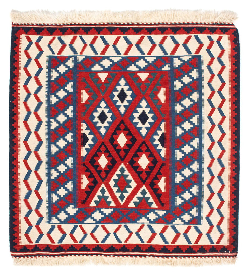 Tappeto Kelim - Orientale quadrato  - 106 x 103 cm - rosso scuro