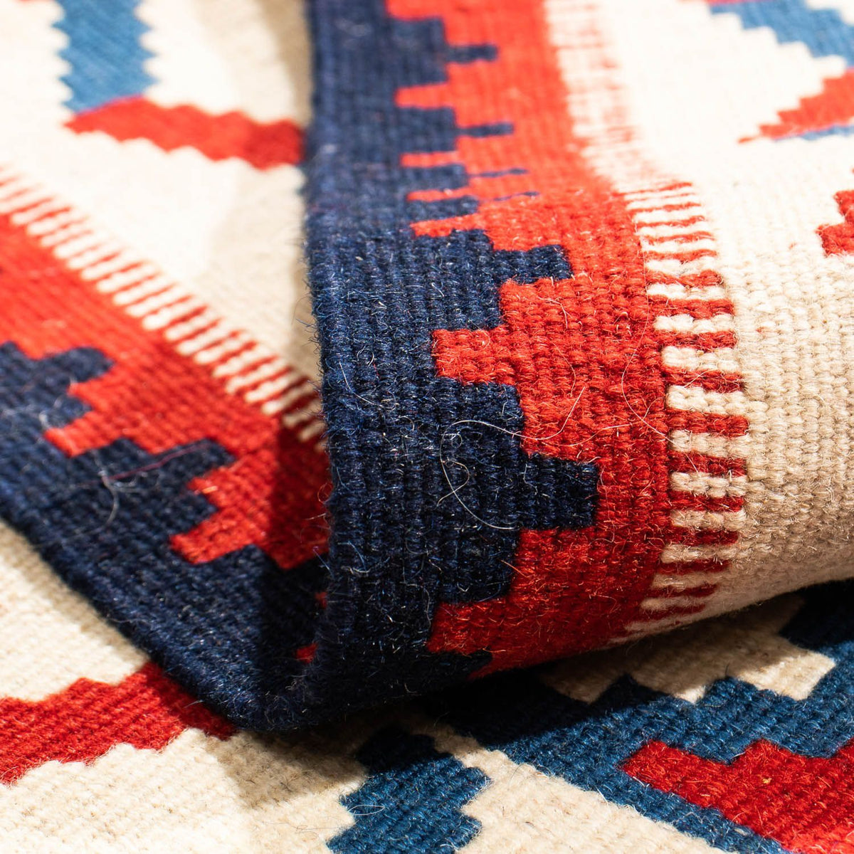 Tappeto Kelim - Orientale quadrato  - 106 x 103 cm - rosso scuro