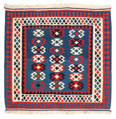 Tappeto Kelim - Orientale quadrato  - 100 x 98 cm - blu scuro