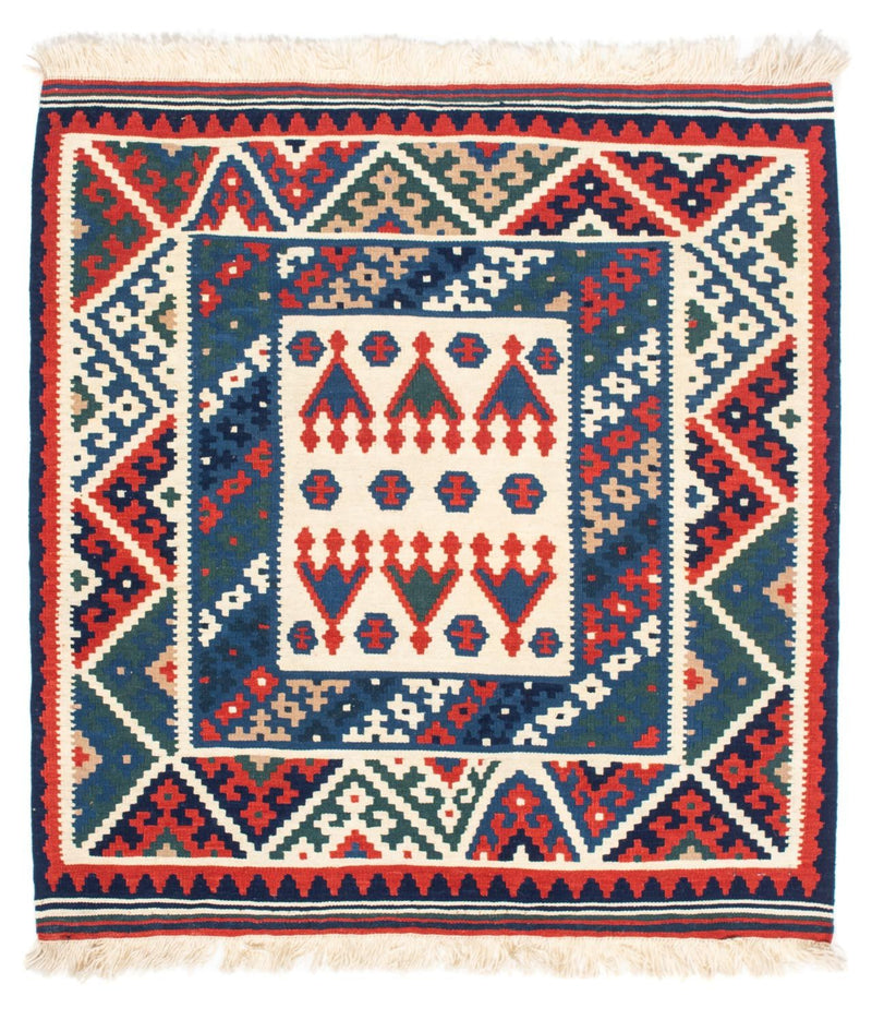 Tappeto Kelim - Orientale quadrato  - 117 x 102 cm - blu scuro