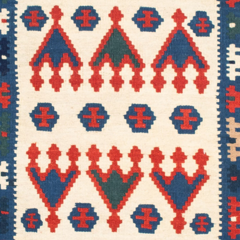 Tappeto Kelim - Orientale quadrato  - 117 x 102 cm - blu scuro