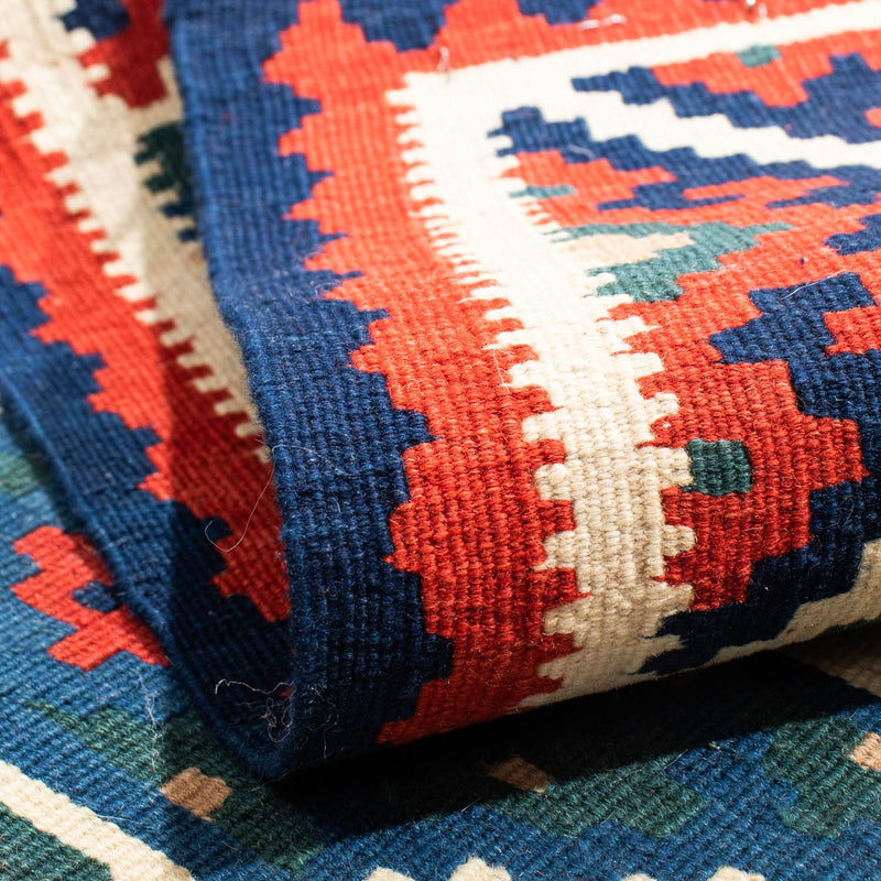 Tappeto Kelim - Orientale quadrato  - 117 x 102 cm - blu scuro