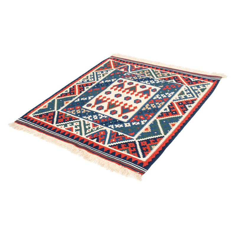 Tappeto Kelim - Orientale quadrato  - 117 x 102 cm - blu scuro