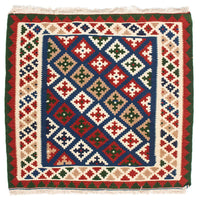 Tappeto Kelim - Orientale quadrato  - 103 x 100 cm - blu scuro