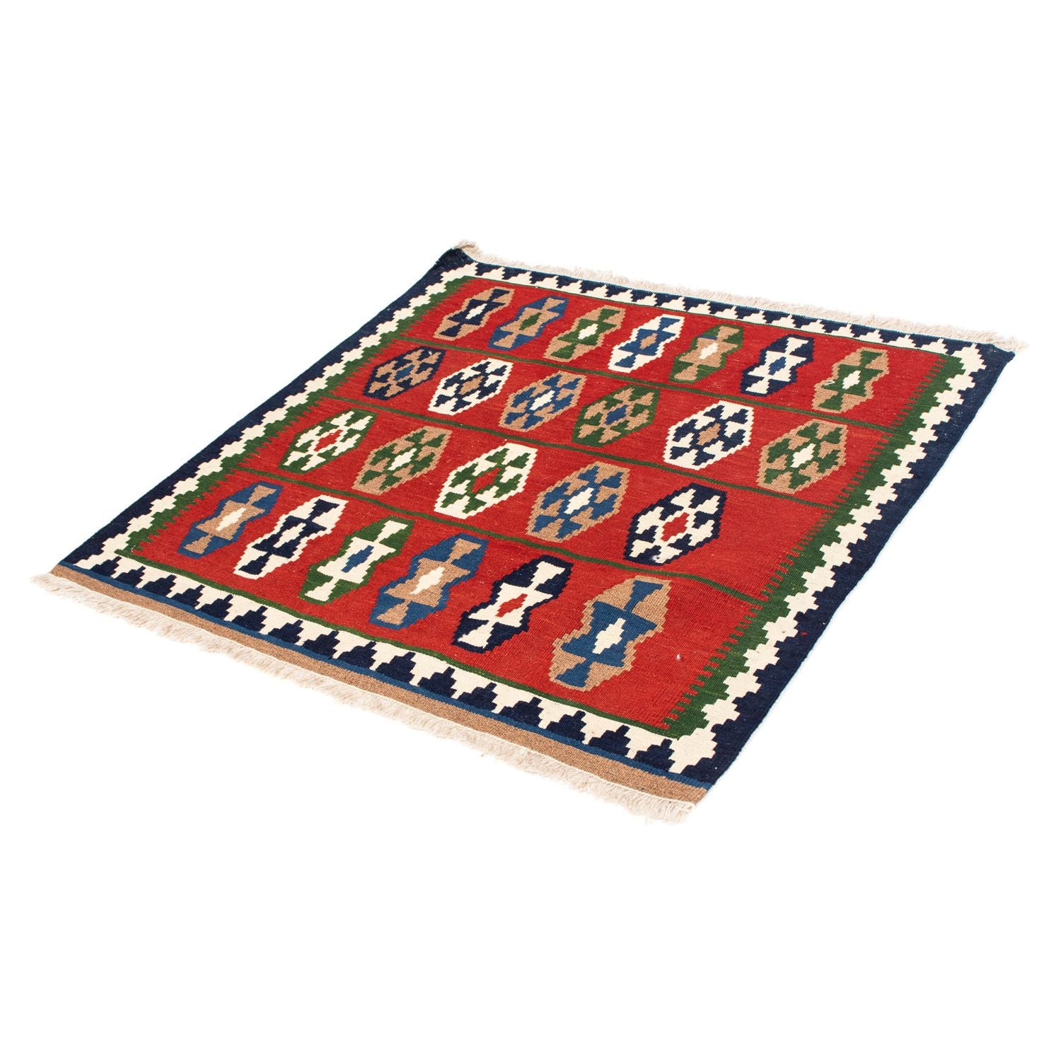 Tappeto Kelim - Orientale quadrato  - 100 x 98 cm - rosso scuro