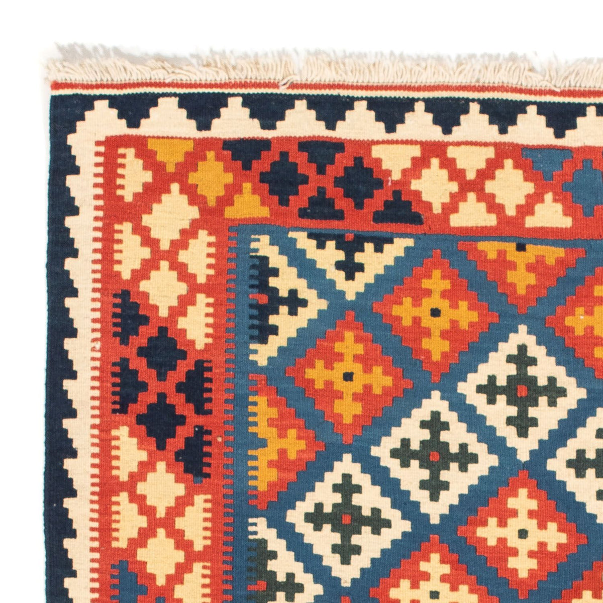 Tappeto Kelim - Orientale quadrato  - 104 x 100 cm - blu scuro