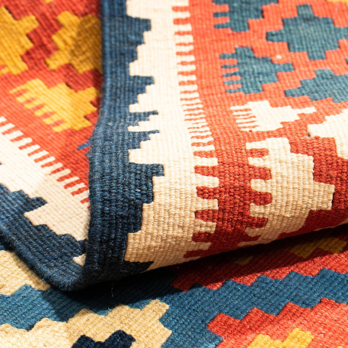 Tappeto Kelim - Orientale quadrato  - 104 x 100 cm - blu scuro