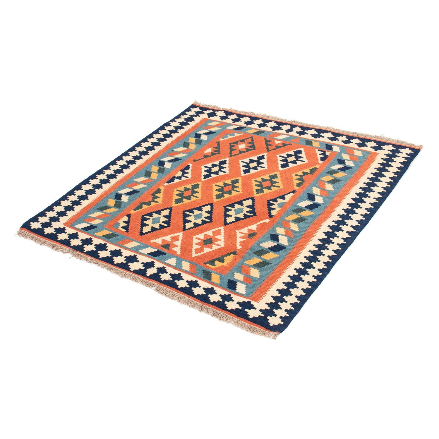 Tappeto Kelim - Orientale quadrato  - 104 x 104 cm - ruggine