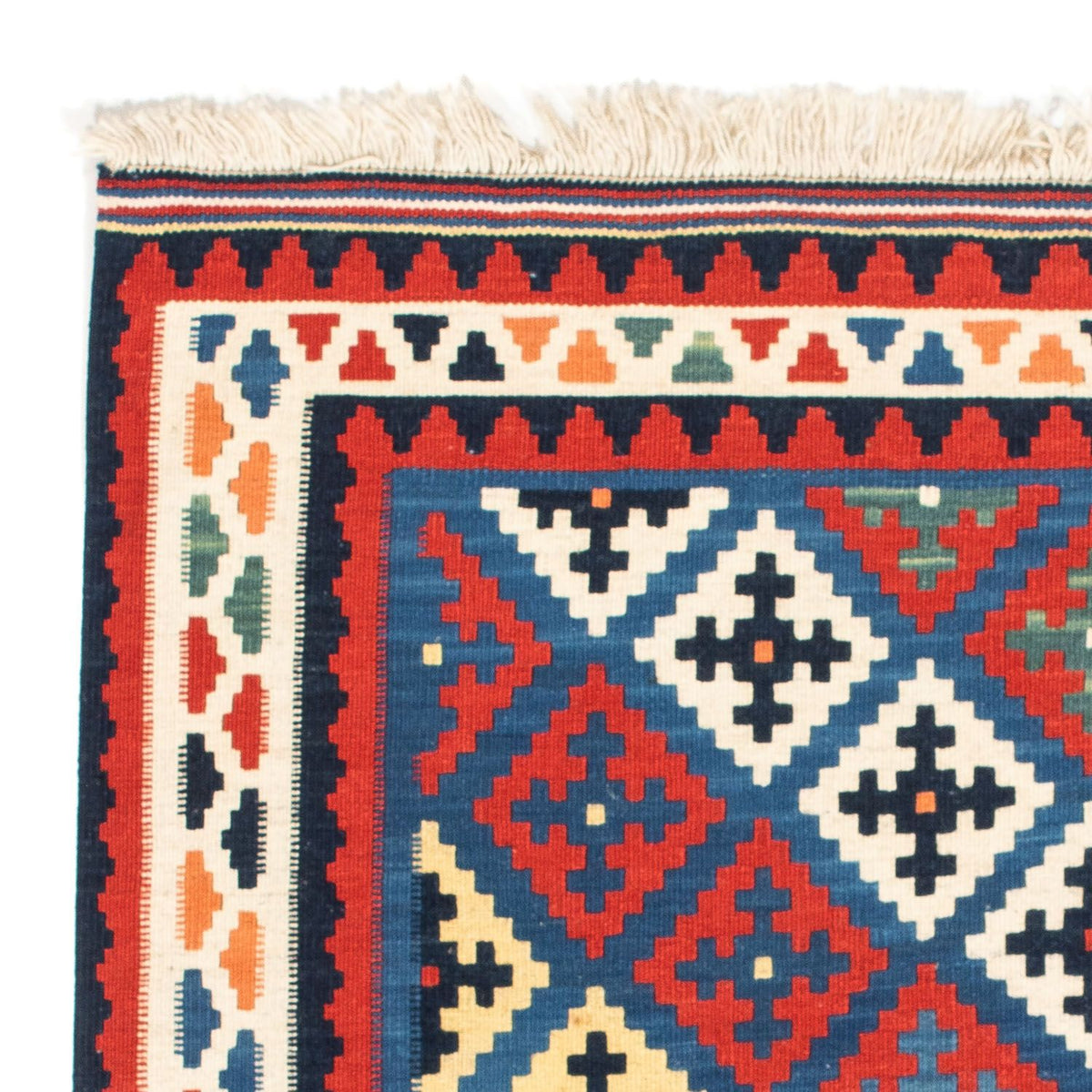 Tappeto Kelim - Orientale quadrato  - 104 x 97 cm - blu