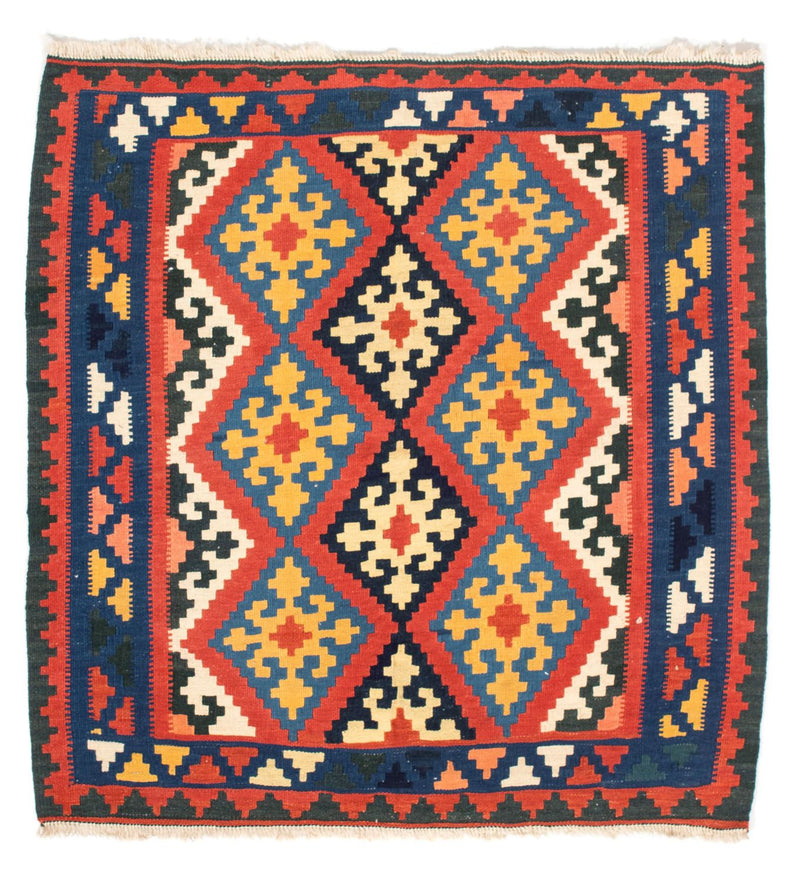 Tappeto Kelim - Orientale quadrato  - 102 x 101 cm - rosso