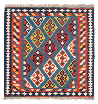 Tappeto Kelim - Orientale quadrato  - 101 x 99 cm - blu scuro