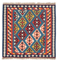 Tappeto Kelim - Orientale quadrato  - 101 x 99 cm - blu scuro