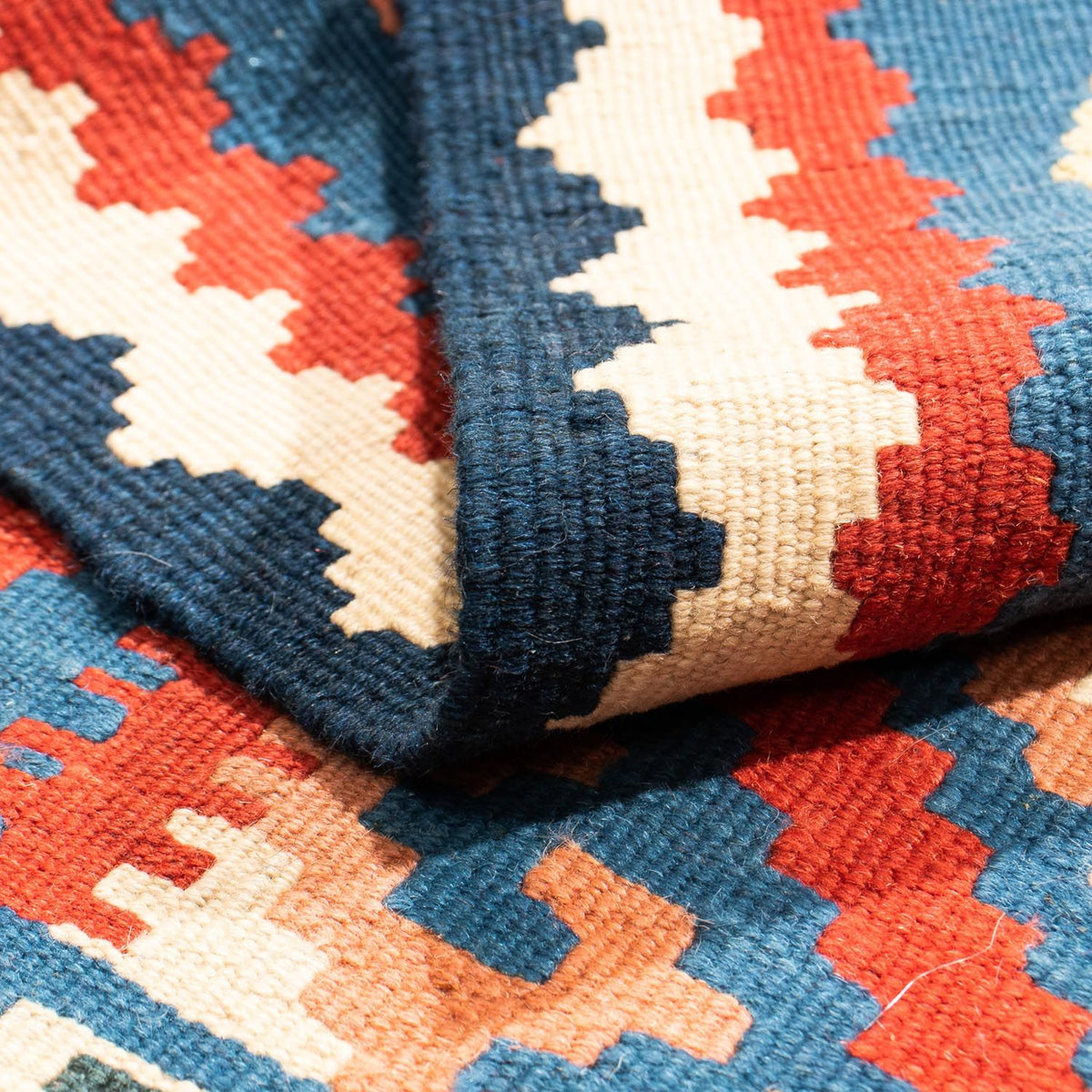 Tappeto Kelim - Orientale quadrato  - 105 x 101 cm - rosso scuro