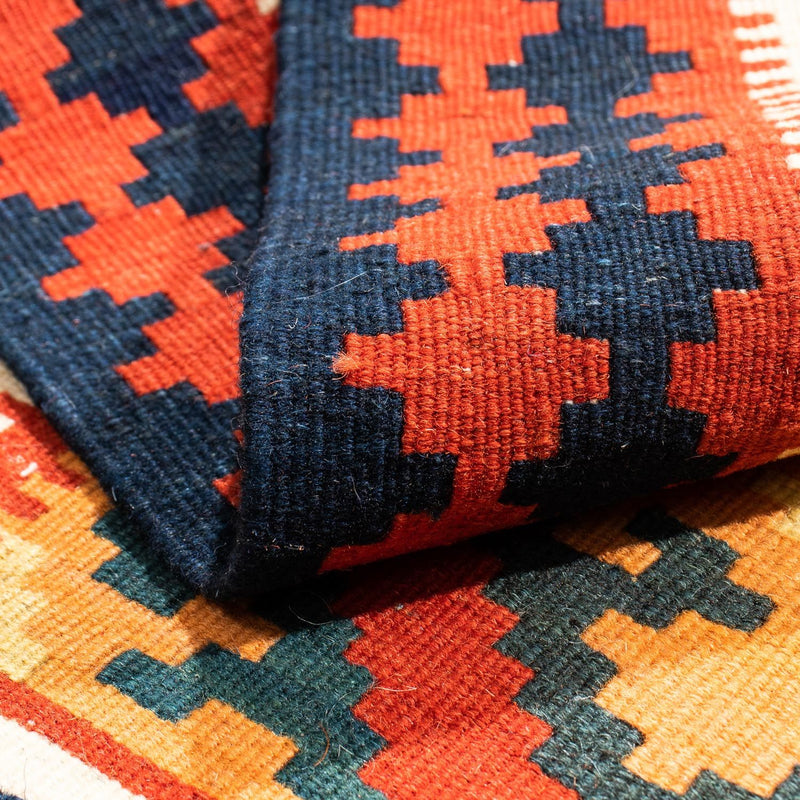 Tappeto Kelim - Orientale quadrato  - 101 x 93 cm - rosso scuro