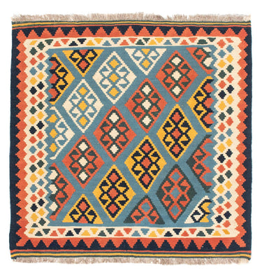 Tappeto Kelim - Orientale quadrato  - 100 x 98 cm - blu chiaro