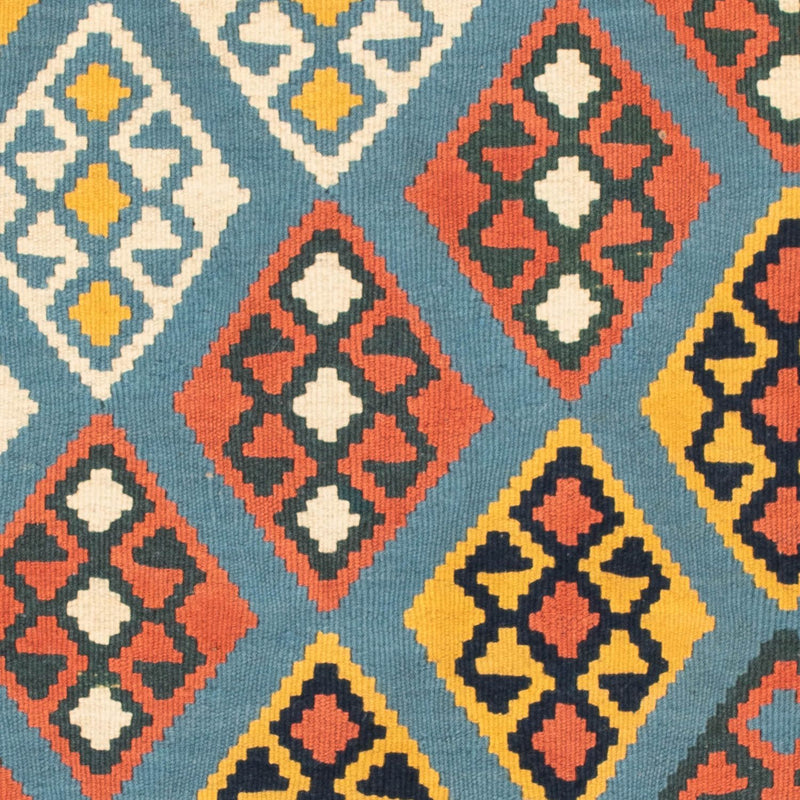Tappeto Kelim - Orientale quadrato  - 100 x 98 cm - blu chiaro